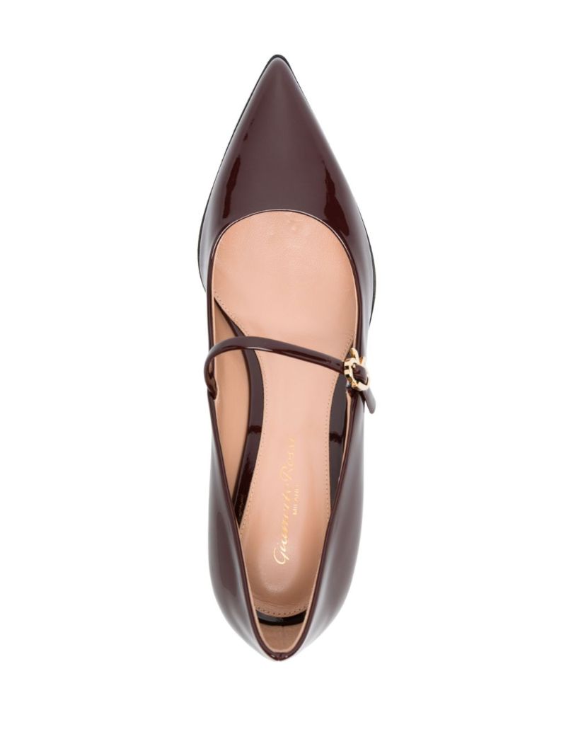 Red Mary Ribbon Patent-leather Pumps