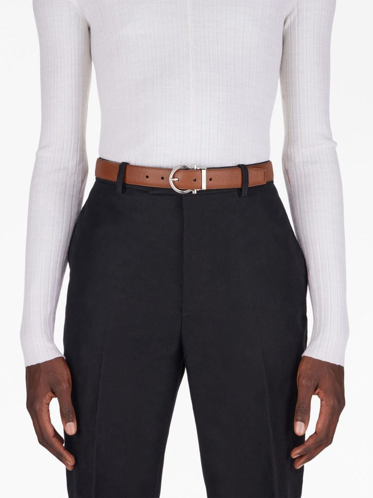Brown Gancini Reversible Leather Belt