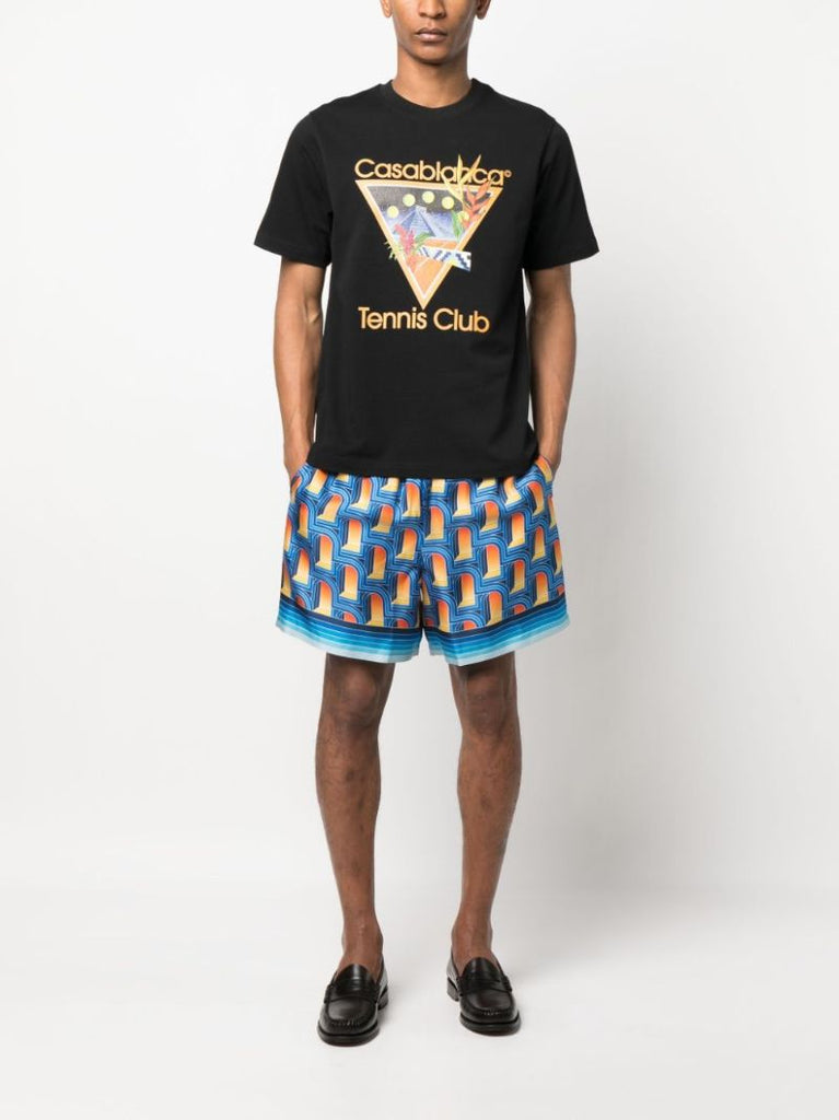 Black Tennis Club Icon Print T-shirt