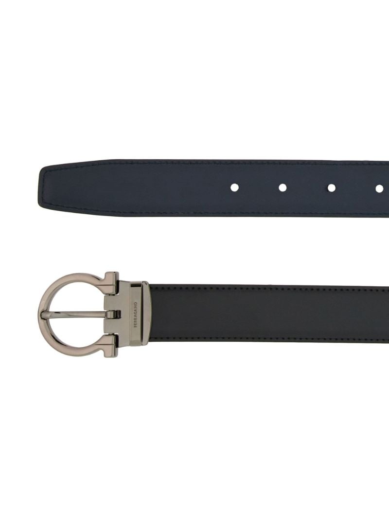 Black Gancini Reversible Leather Belt