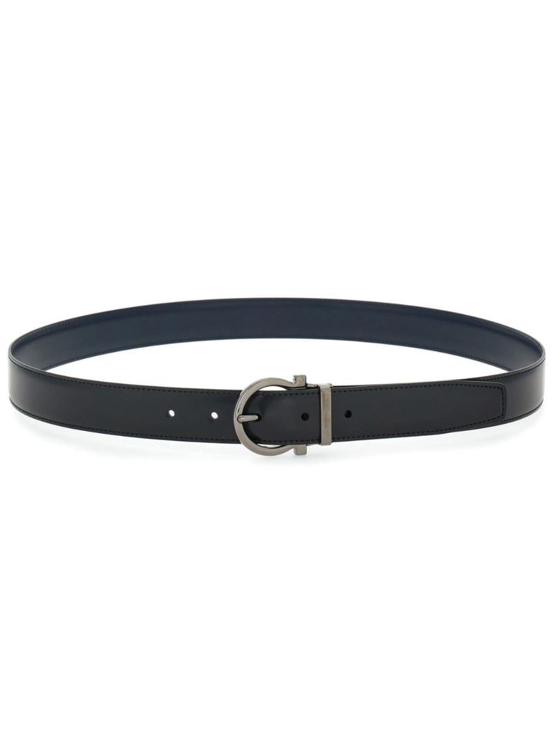 Black Gancini Reversible Leather Belt