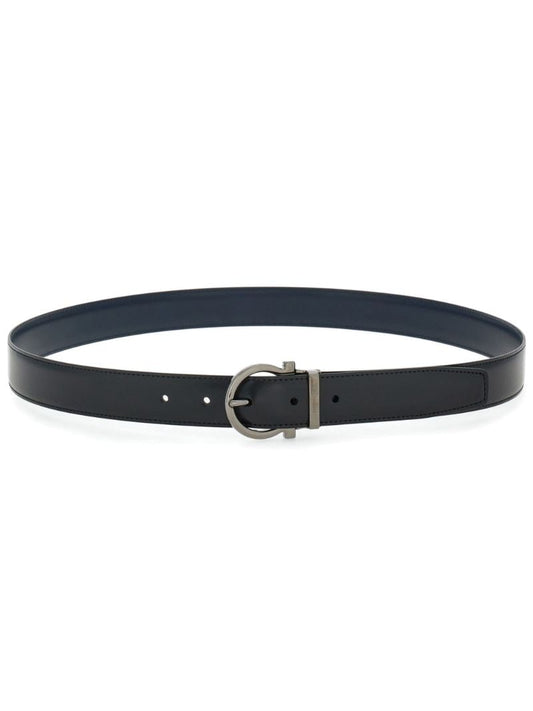 Black Gancini Reversible Leather Belt