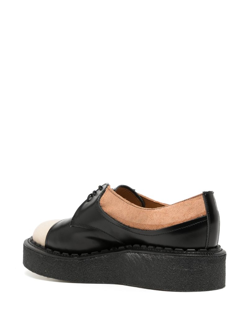 X George Cox Black Colour-block Leather Derby Shoes