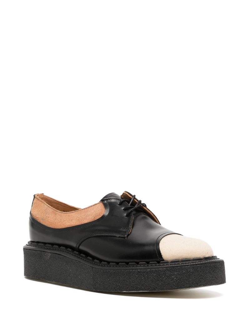 X George Cox Black Colour-block Leather Derby Shoes