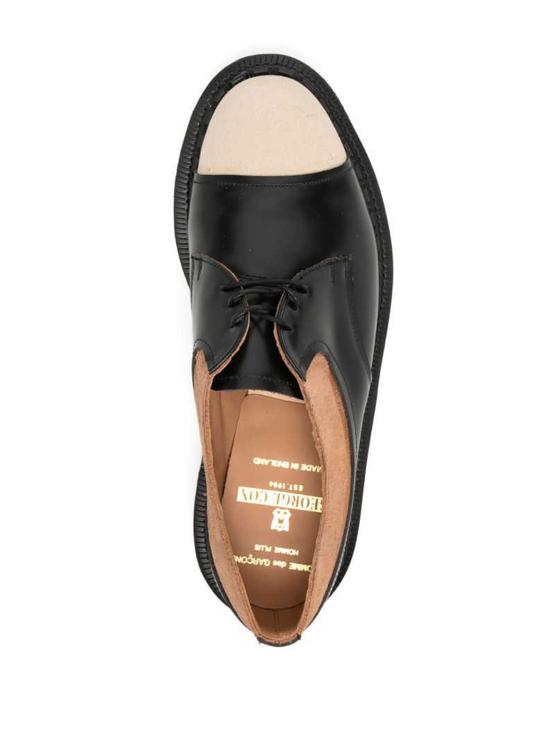 X George Cox Black Colour-block Leather Derby Shoes