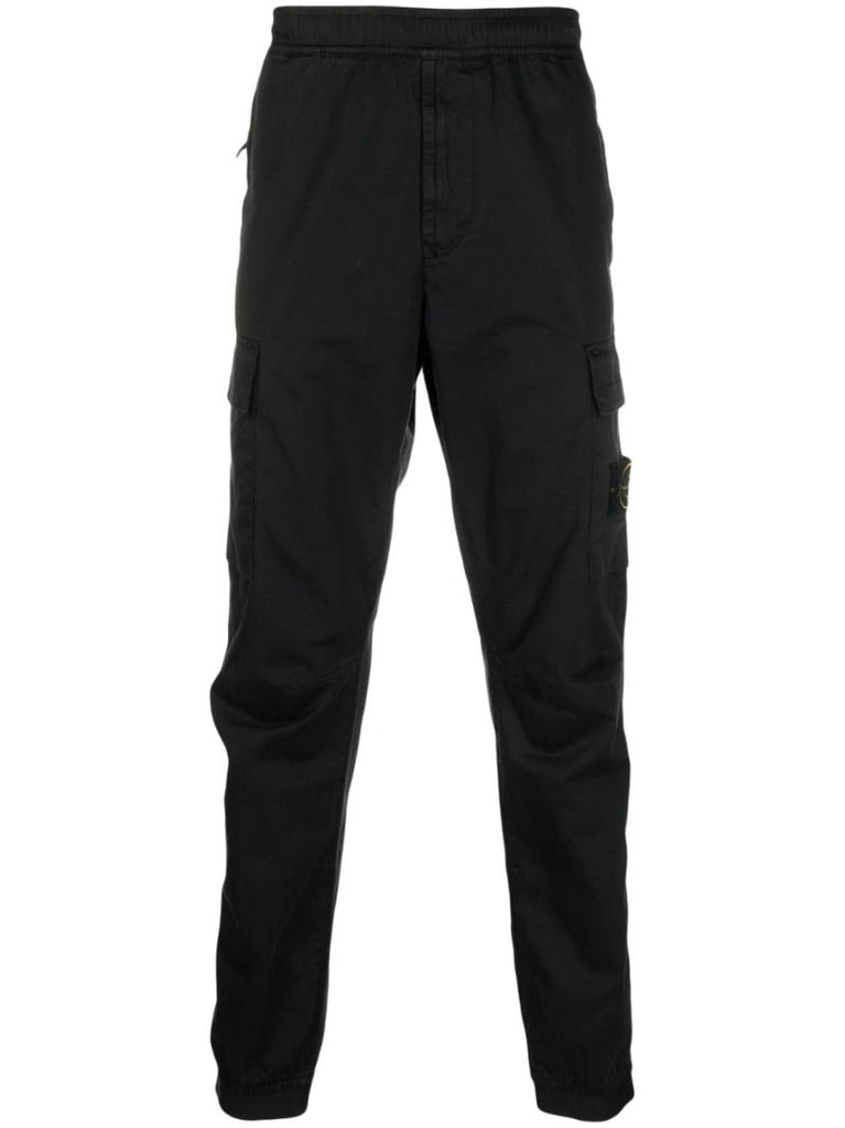 Black Cotton Cargo Pants