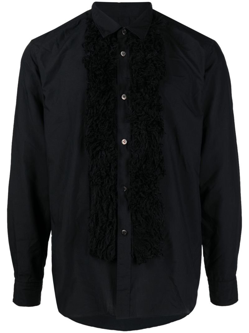 Black Faux Fur Long Sleeve Shirt