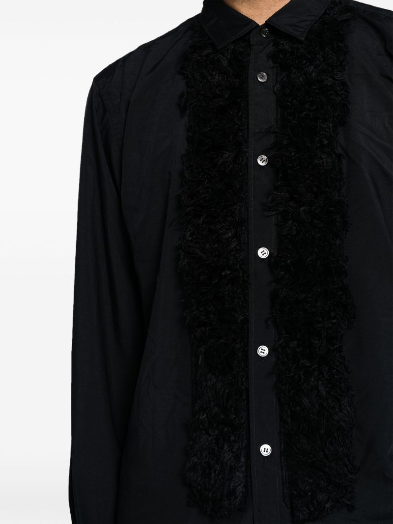 Black Faux Fur Long Sleeve Shirt