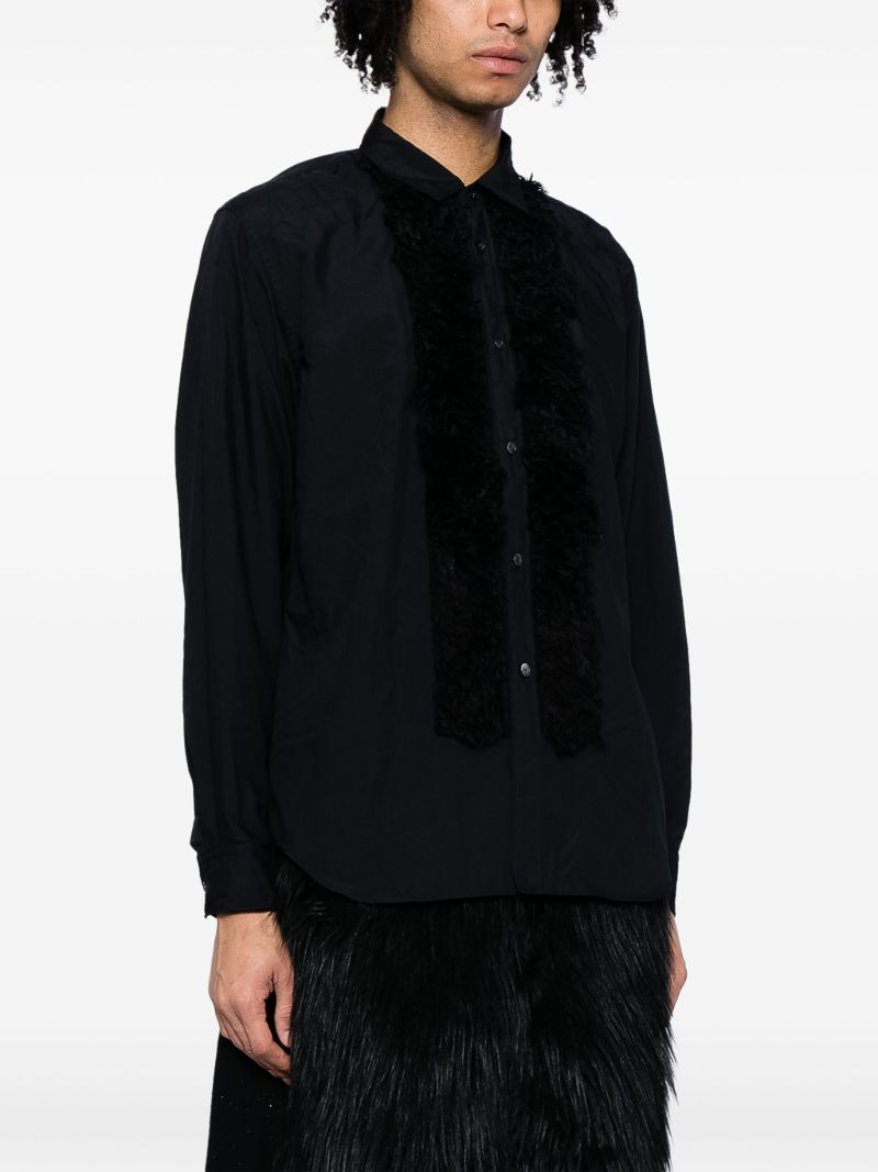 Black Faux Fur Long Sleeve Shirt