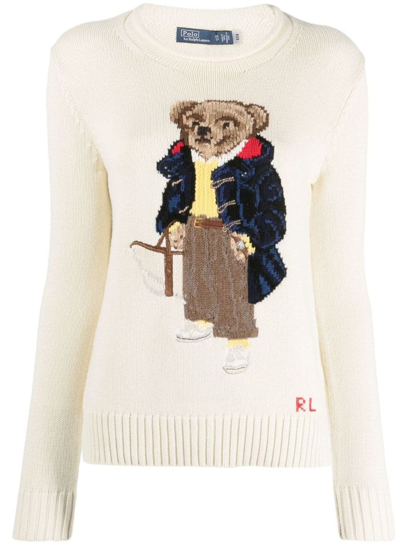 Neutral Polo Bear Cotton Sweater
