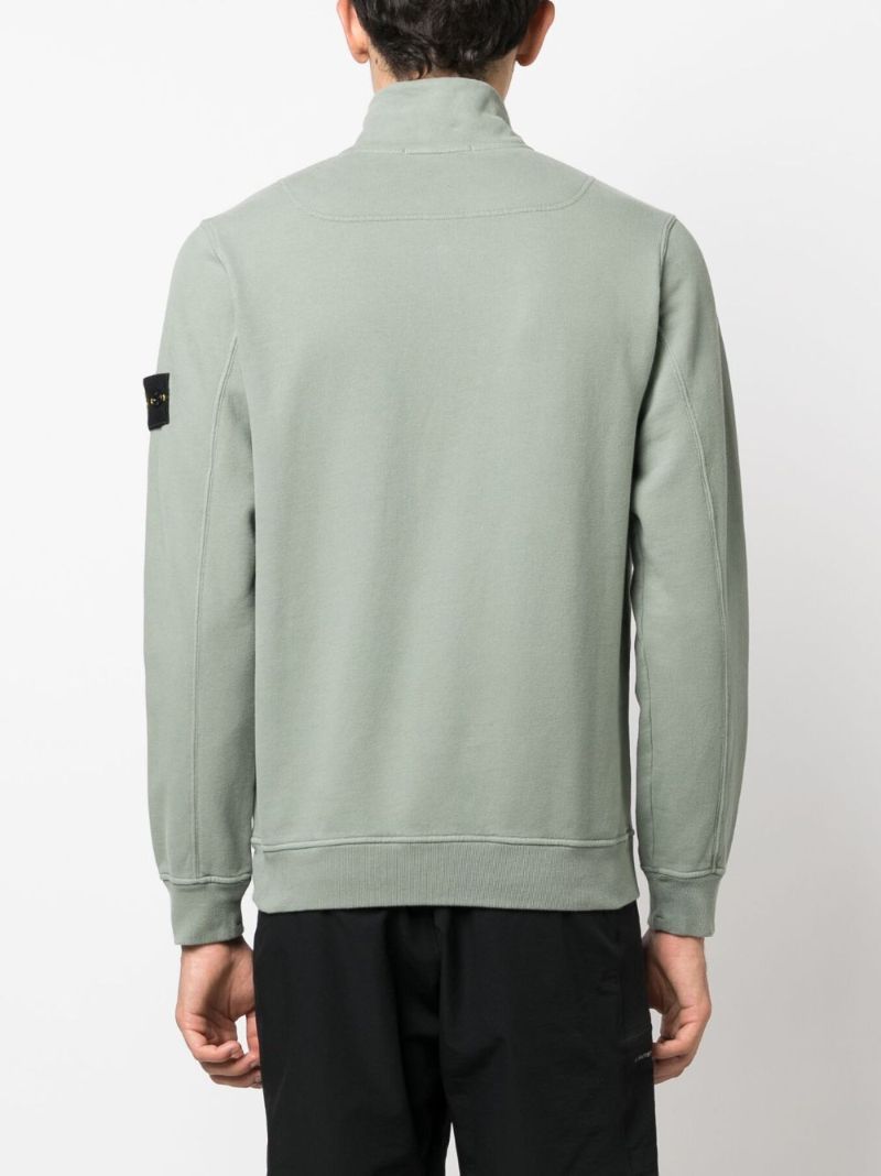 Green Half-zip Cotton Sweatshirt