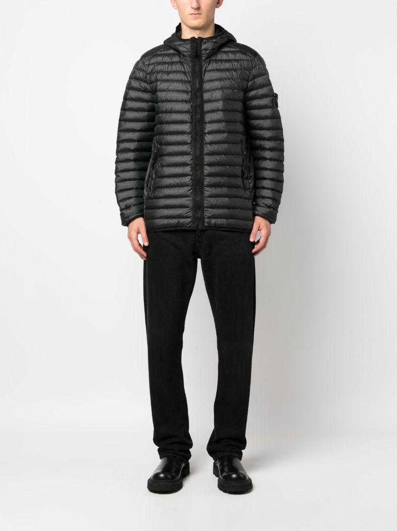 Black Hooded Quilted Jacket