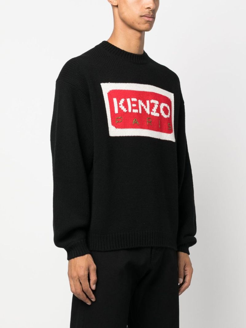 Black Logo-intarsia Sweater