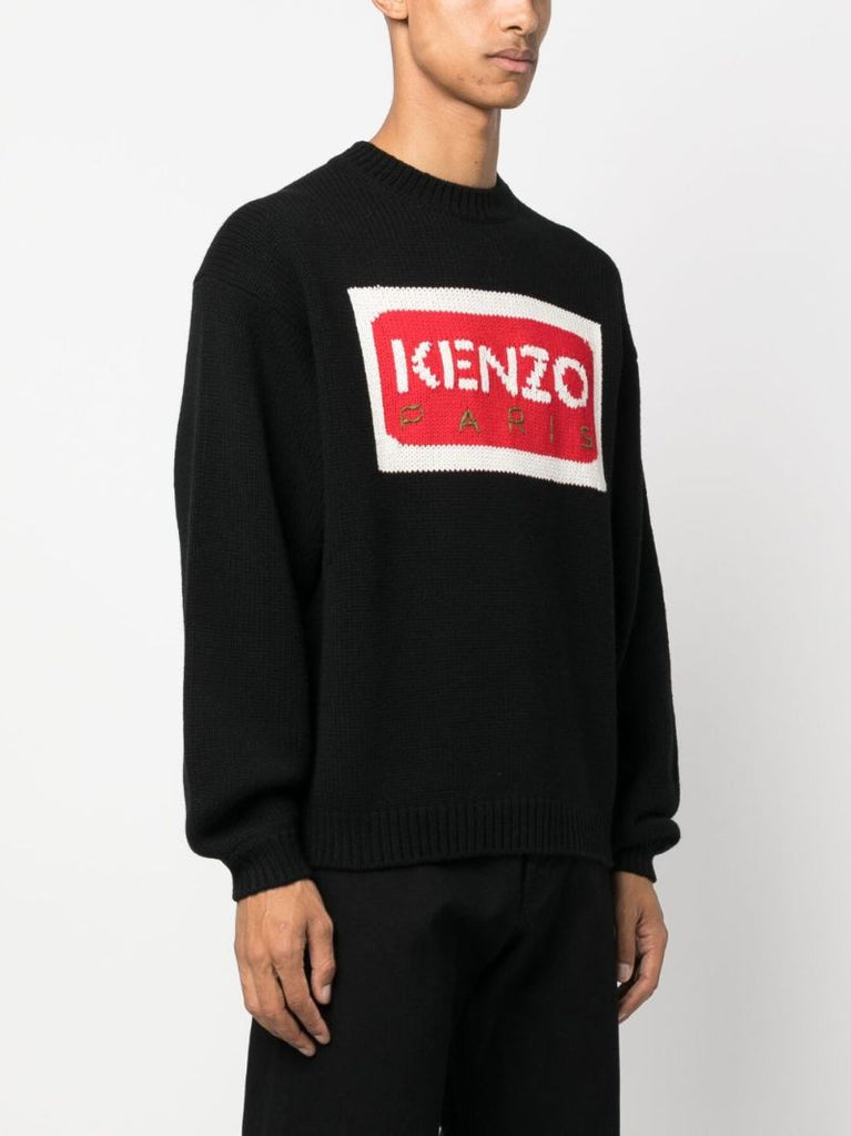 Black Logo-intarsia Sweater