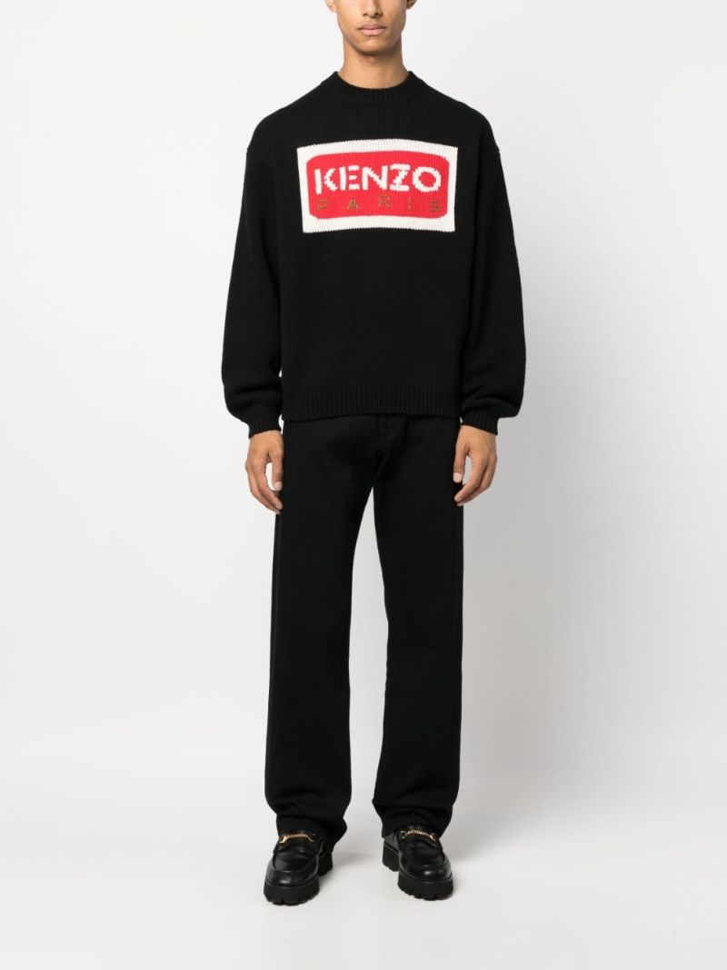 Black Logo-intarsia Sweater