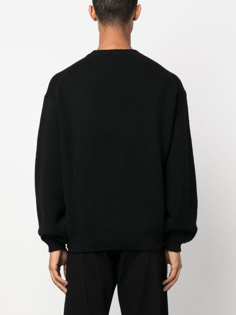 Black Logo-intarsia Sweater