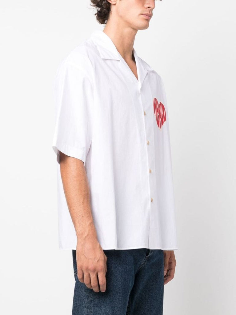 White Logo-print Cotton Shirt