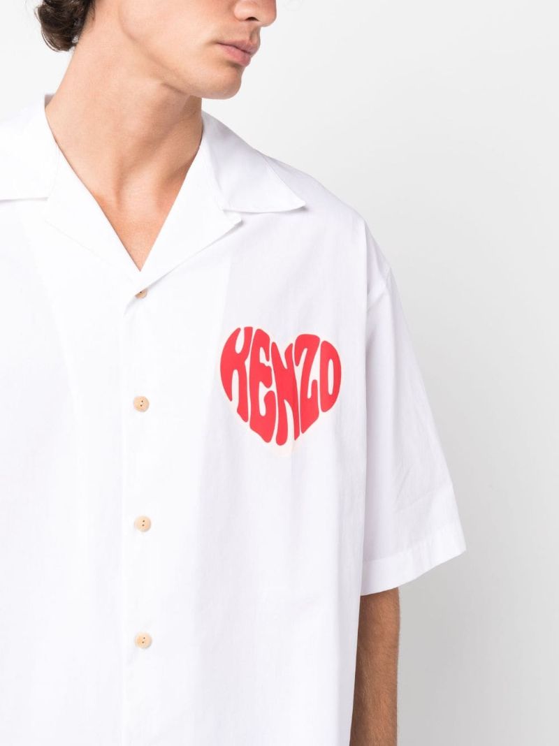White Logo-print Cotton Shirt