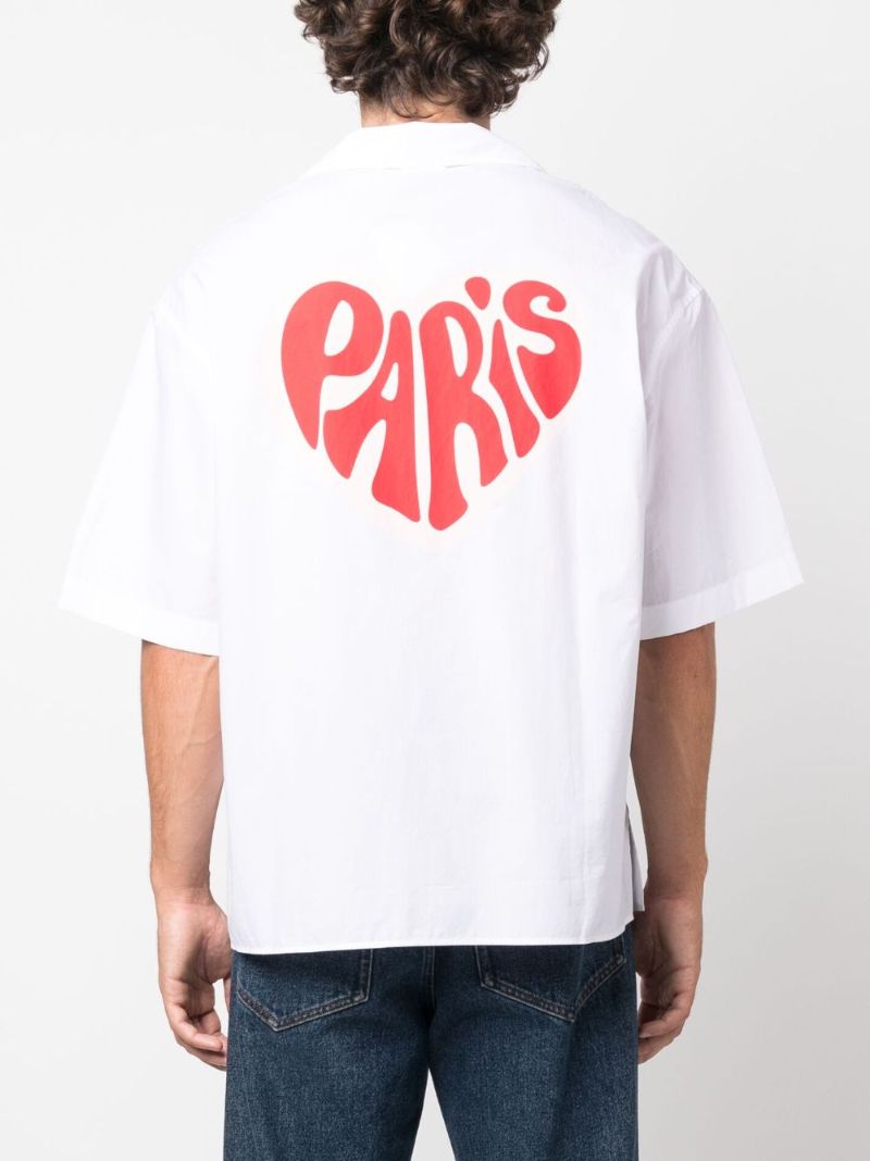 White Logo-print Cotton Shirt