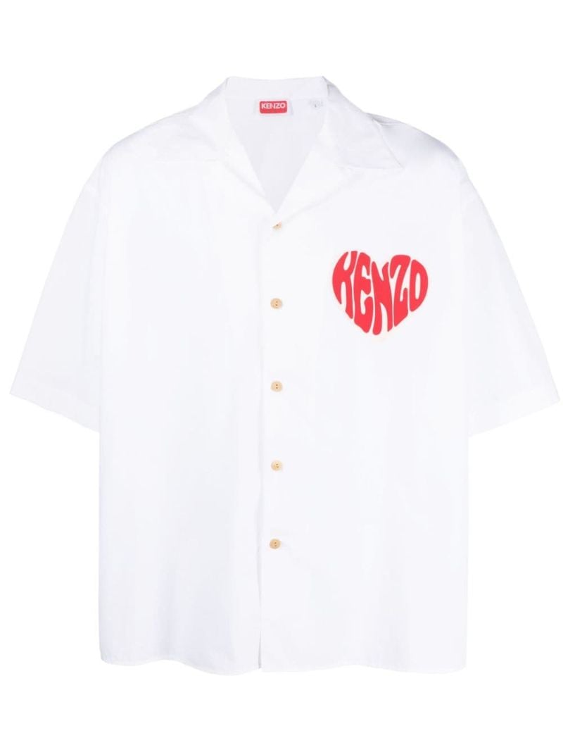 White Logo-print Cotton Shirt