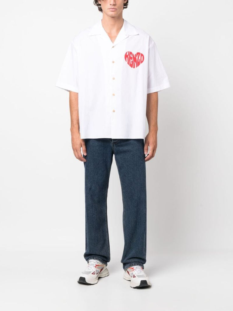 White Logo-print Cotton Shirt