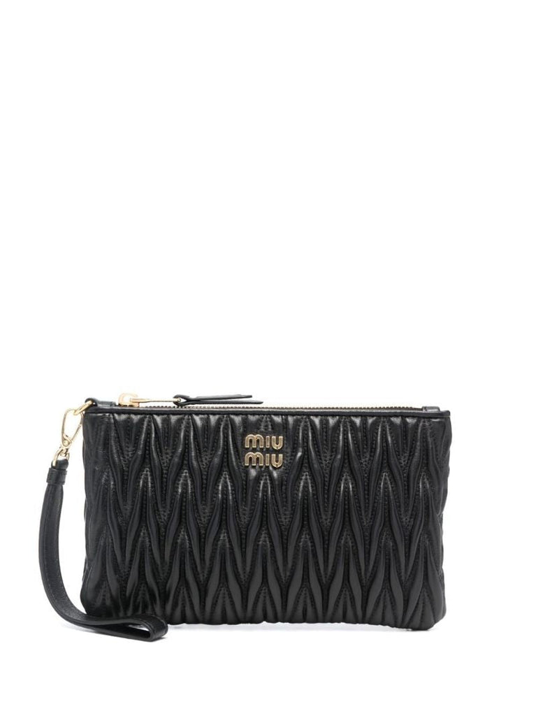 Black Logo-plaque MatelassÃ_x0083_Â© Clutch Bag