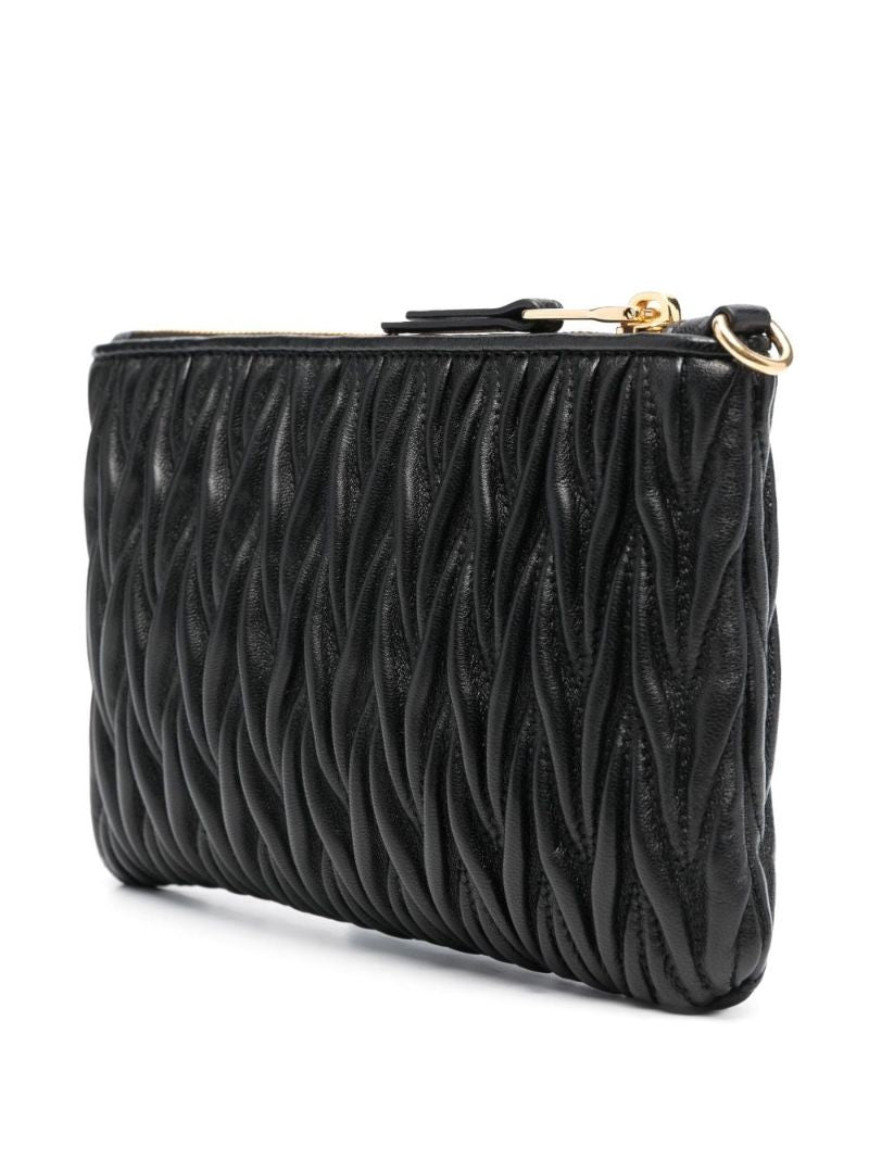 Black Logo-plaque MatelassÃ_x0083_Â© Clutch Bag