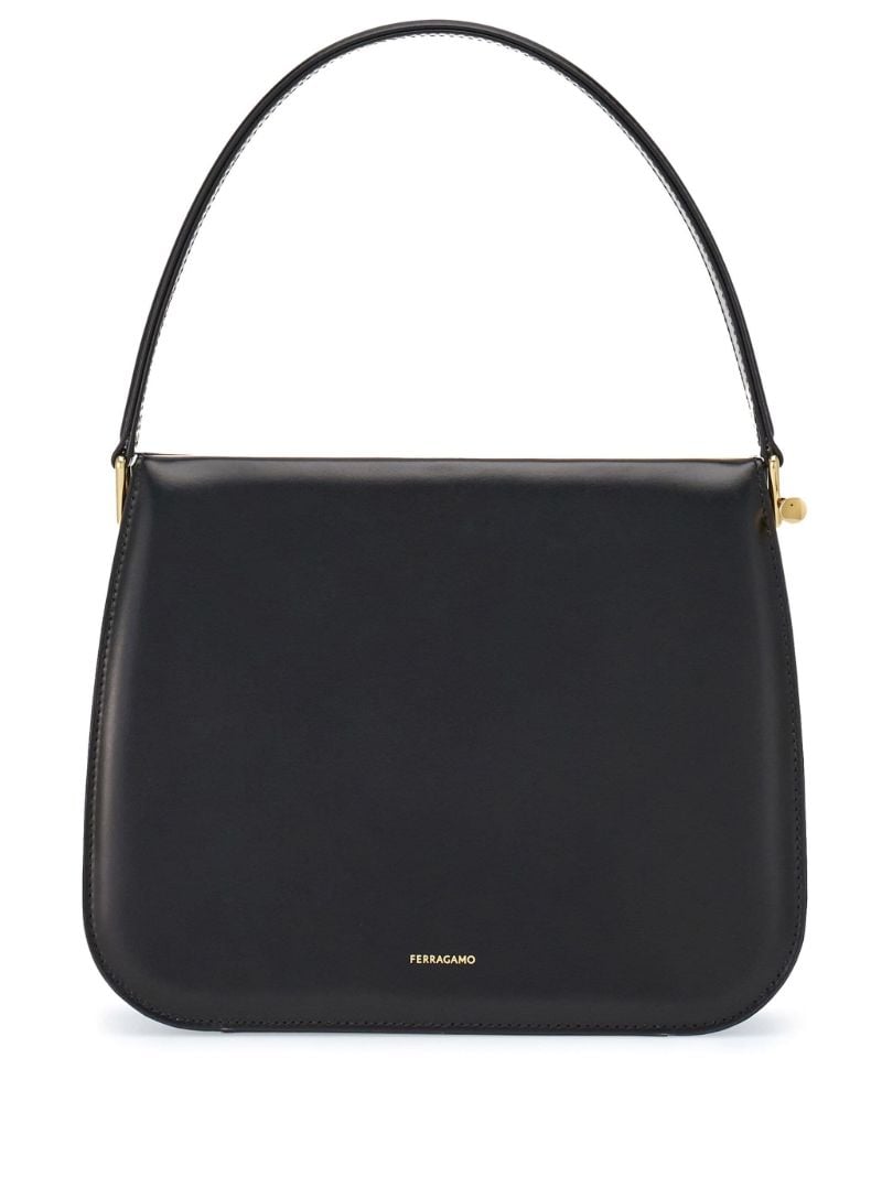 Black Small Semi-rigid Leather Bag