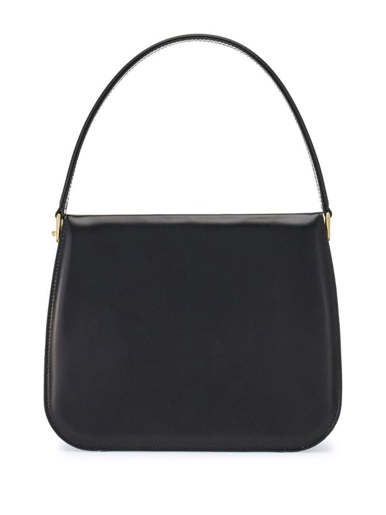 Black Small Semi-rigid Leather Bag