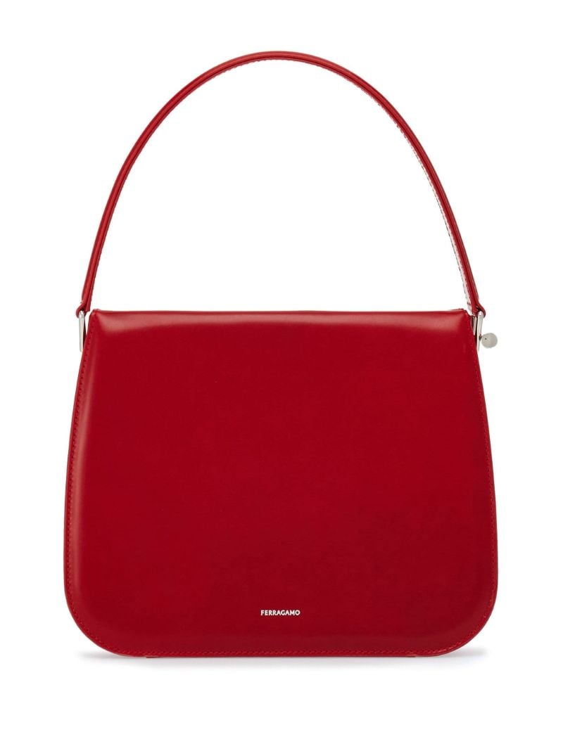 Red Small Semi-rigid Leather Bag