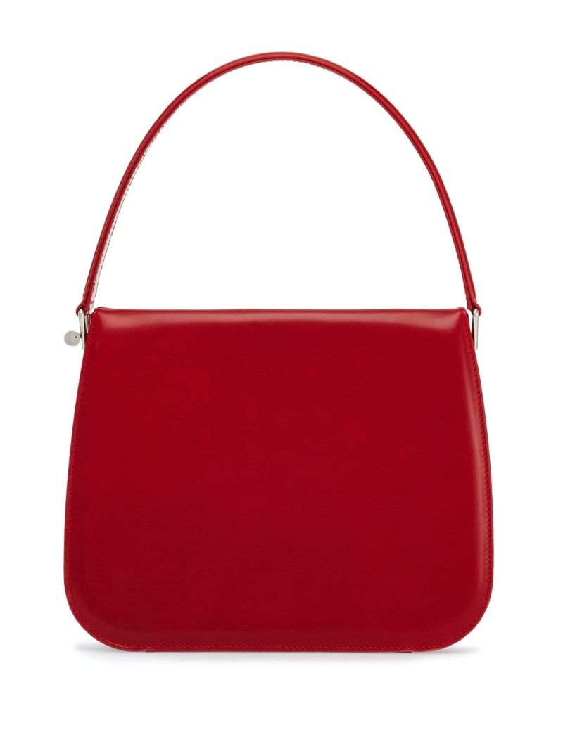 Red Small Semi-rigid Leather Bag