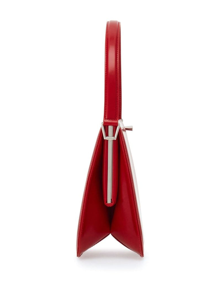 Red Small Semi-rigid Leather Bag