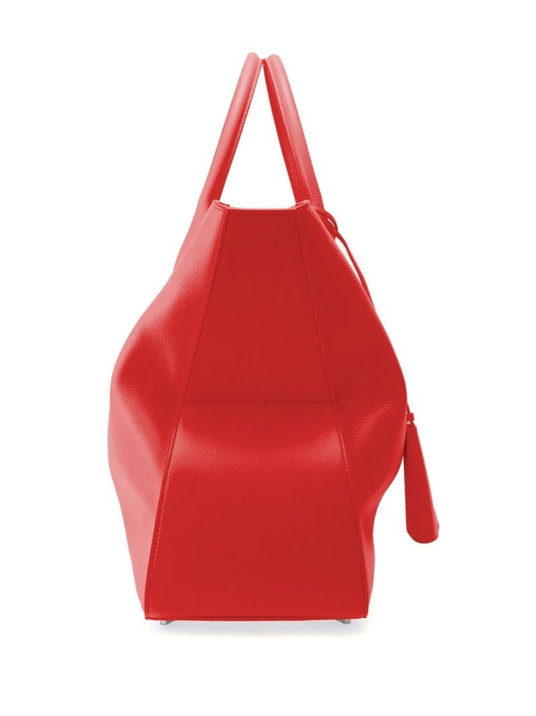 Red Large Leather Tote Bag