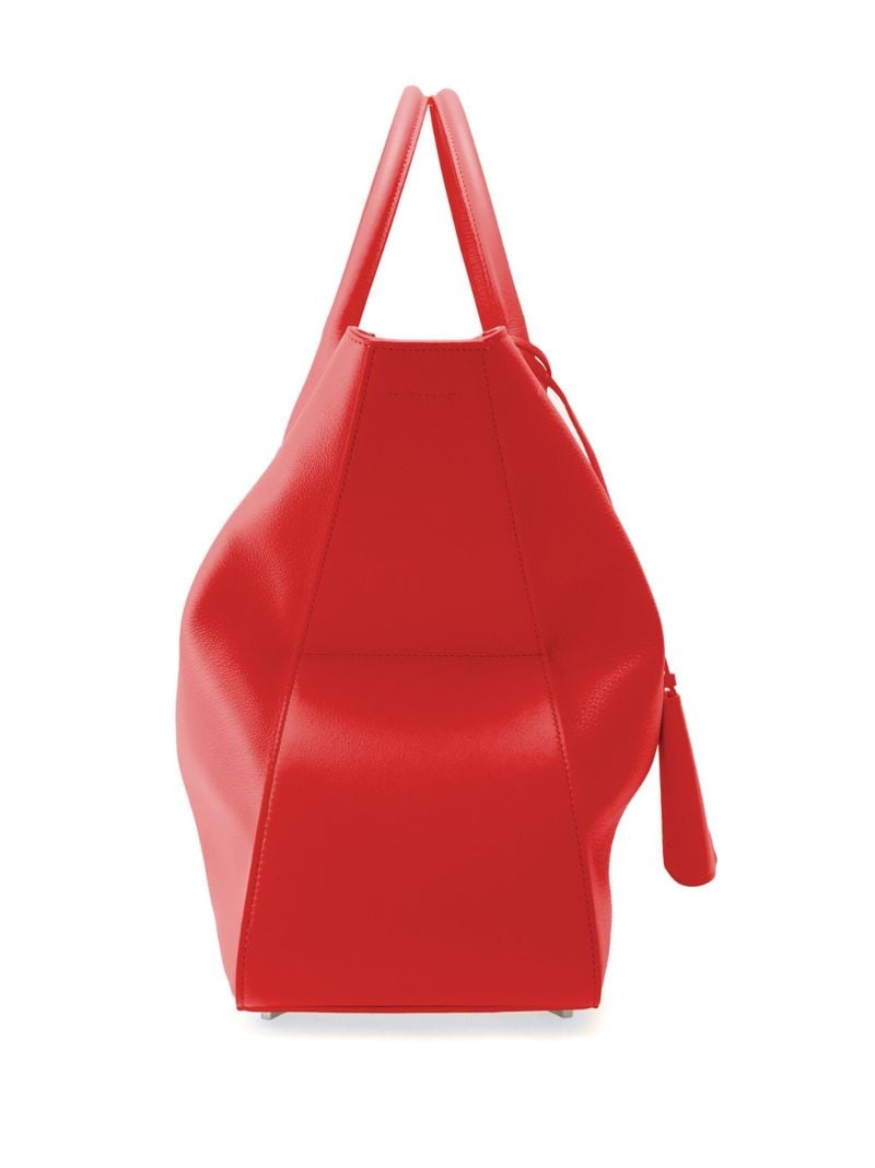 Red Large Leather Tote Bag