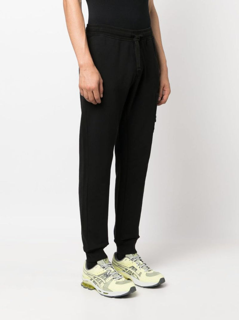 Black Cotton Track Pants