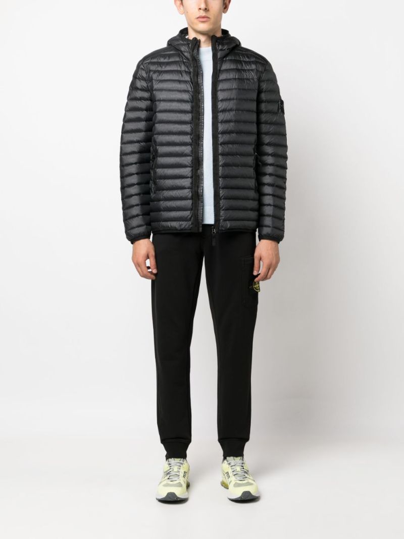 Black Cotton Track Pants