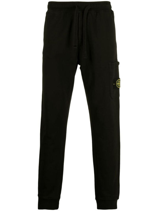 Black Cotton Track Pants