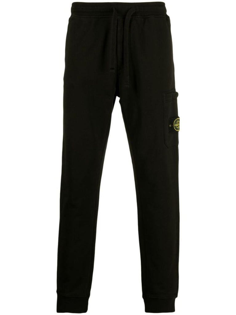 Black Cotton Track Pants