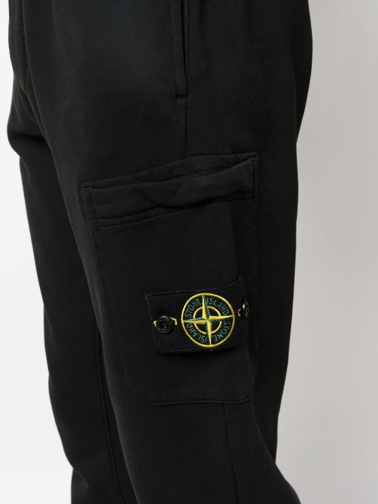 Black Cotton Track Pants