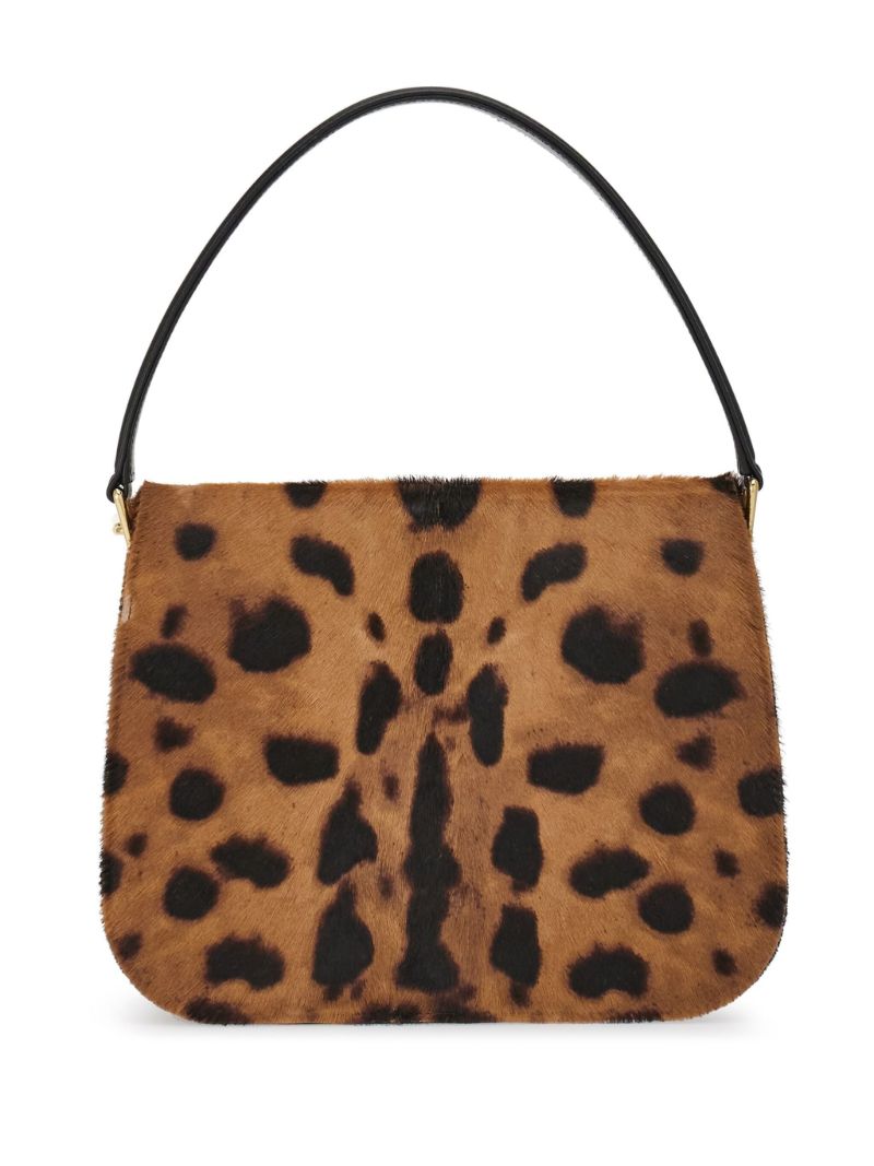 Brown Semi-rigid Leopard-print Bag