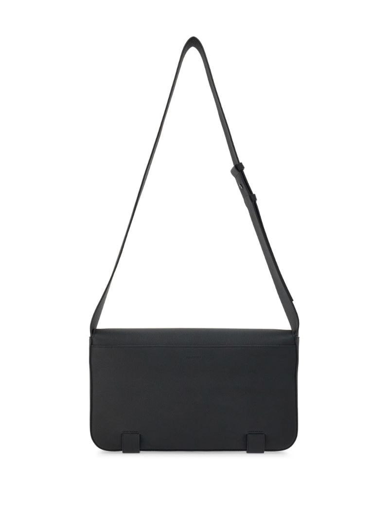 Black Gancini-plaque Leather Shoulder Bag