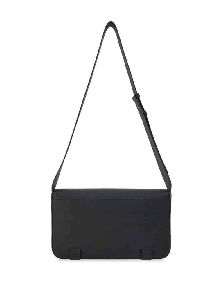 Black Gancini-plaque Leather Shoulder Bag