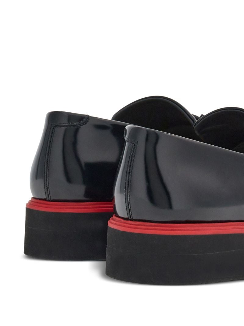 Black Gancini-ornament Leather Mocassins