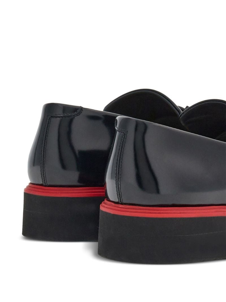 Black Gancini-ornament Leather Mocassins
