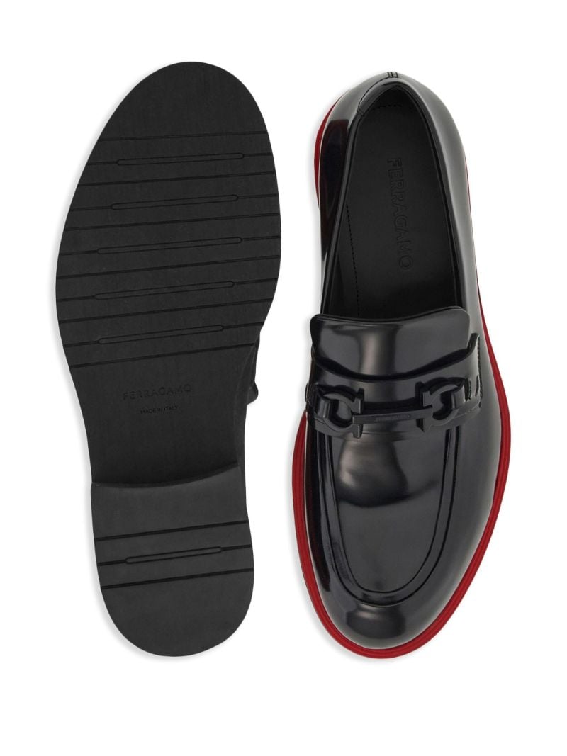 Black Gancini-ornament Leather Mocassins