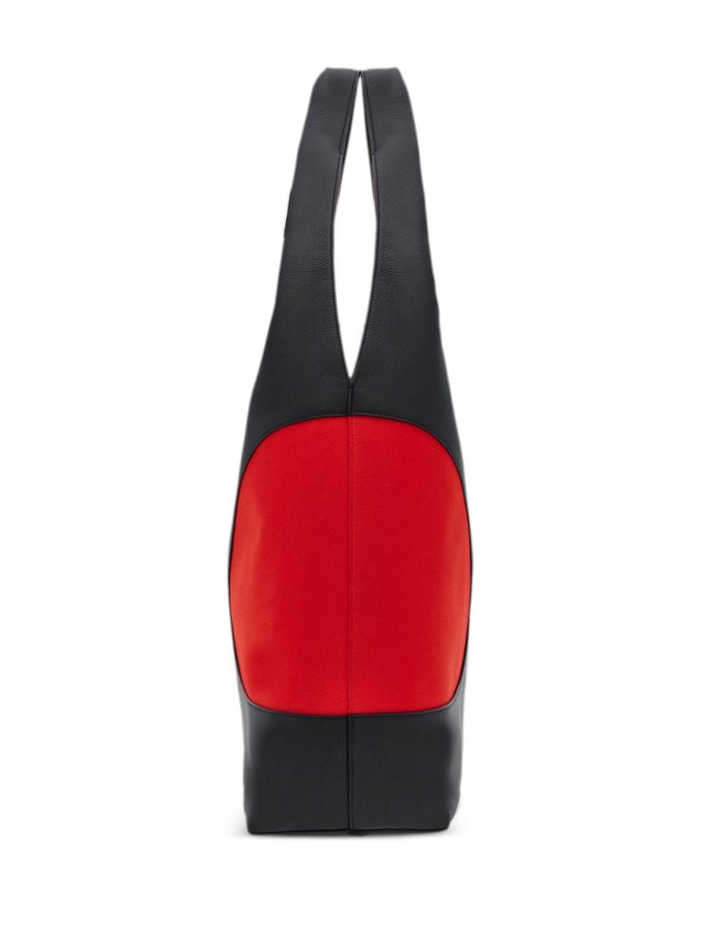 Black Cut-out Leather Tote Bag