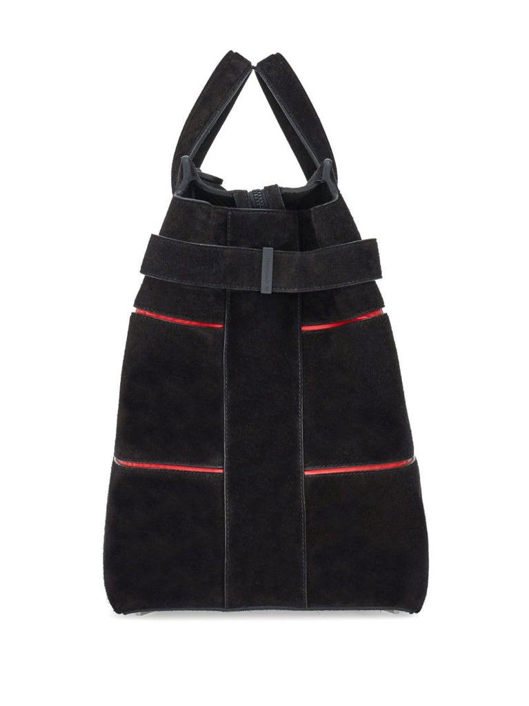 Black Gancini-plaque Suede Tote Bag