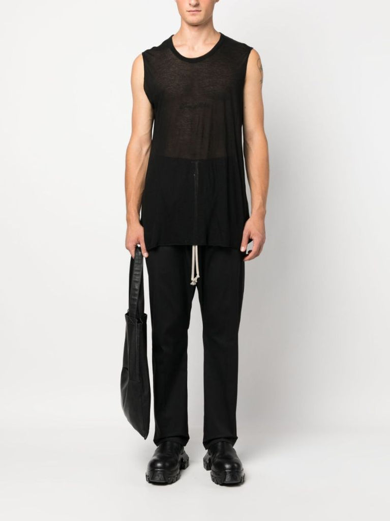 Black Drop Crotch Drawstring Trousers