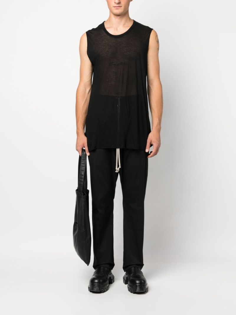 Black Drop Crotch Drawstring Trousers