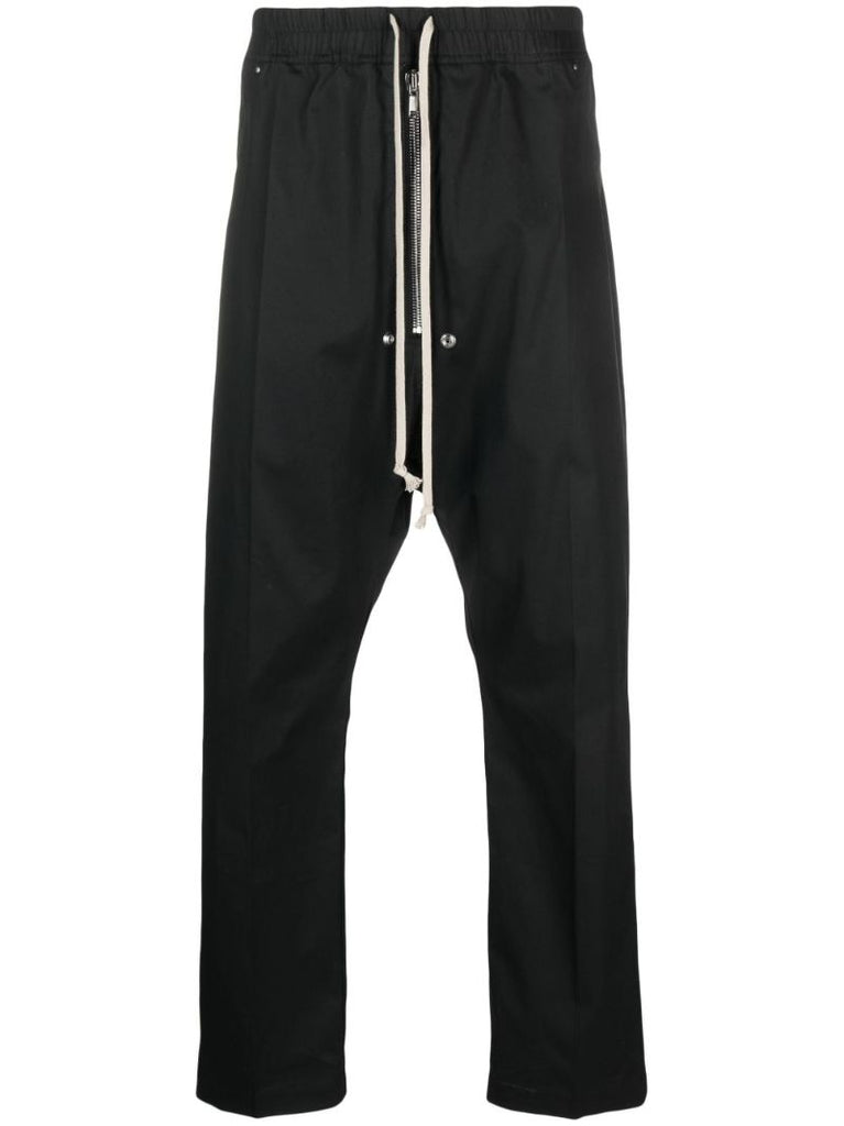 Black Drop Crotch Drawstring Trousers